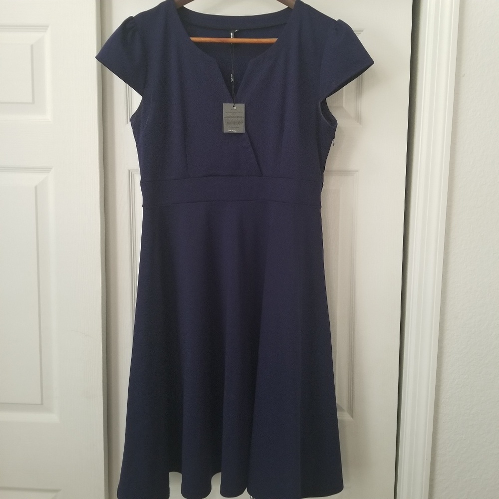 NWT Miusol 2XL cap sleeve navy dress
